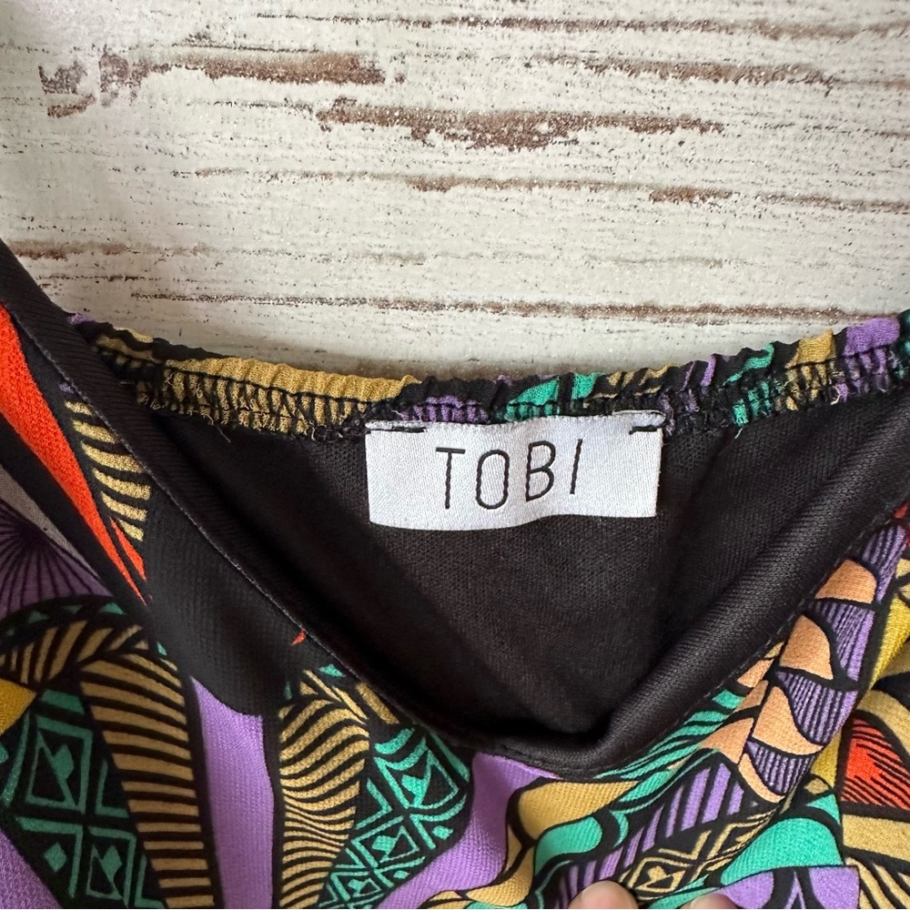 TOBI VINTAGE 90s Geometric Abstract Slip Dress S Made in USA - Picture 10 of 12